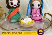 Pesebre artesanal en crochet
